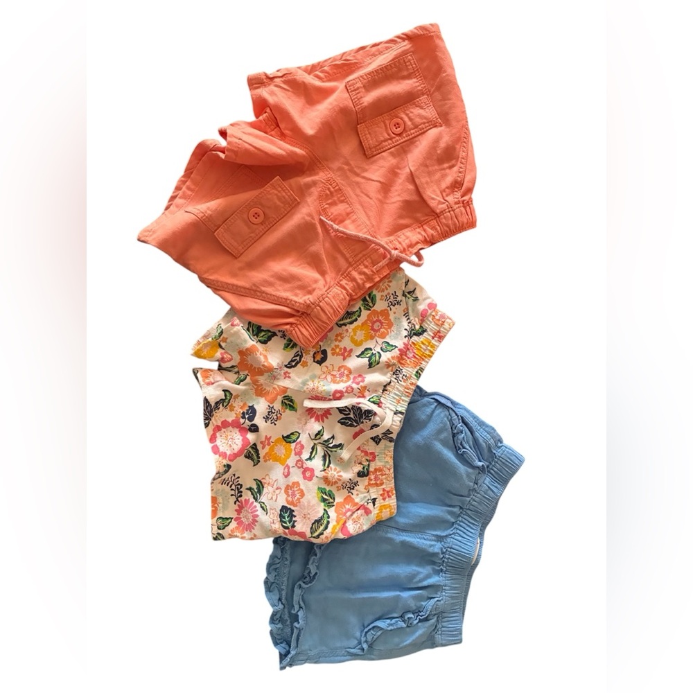 3 shorts Kids Floral and Solid Shorts Set